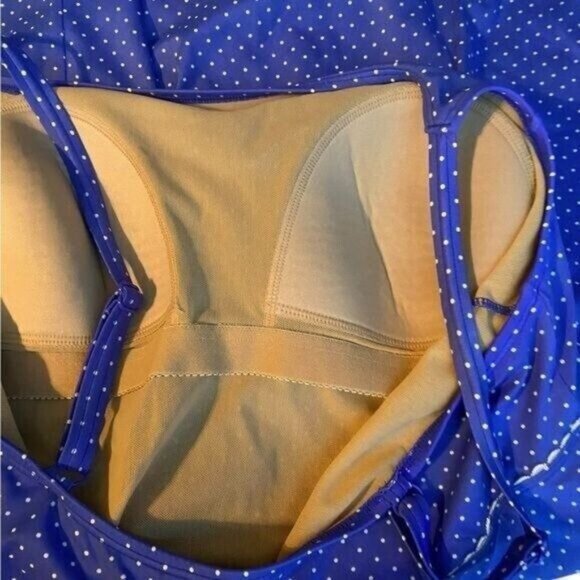 L.L. Bean Polka Dot One Piece Swimsuit‎ Dress Large Purple Modest Vacatio… - Picture 6 of 9